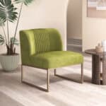 Olive Green Velvet Accent Chair with Powder Coated Steel Base 9 Olive Green Velvet Accent Chair with Powder Coated Steel Base