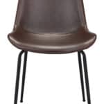 Mid-Century Modern Faux Leather Dining Chair with Steel Frame (Set of 2)