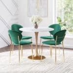 Modern White & Gold Round Marble Table for Dining or Bar Spaces 11 Modern White & Gold Round Marble Table for Dining or Bar Spaces