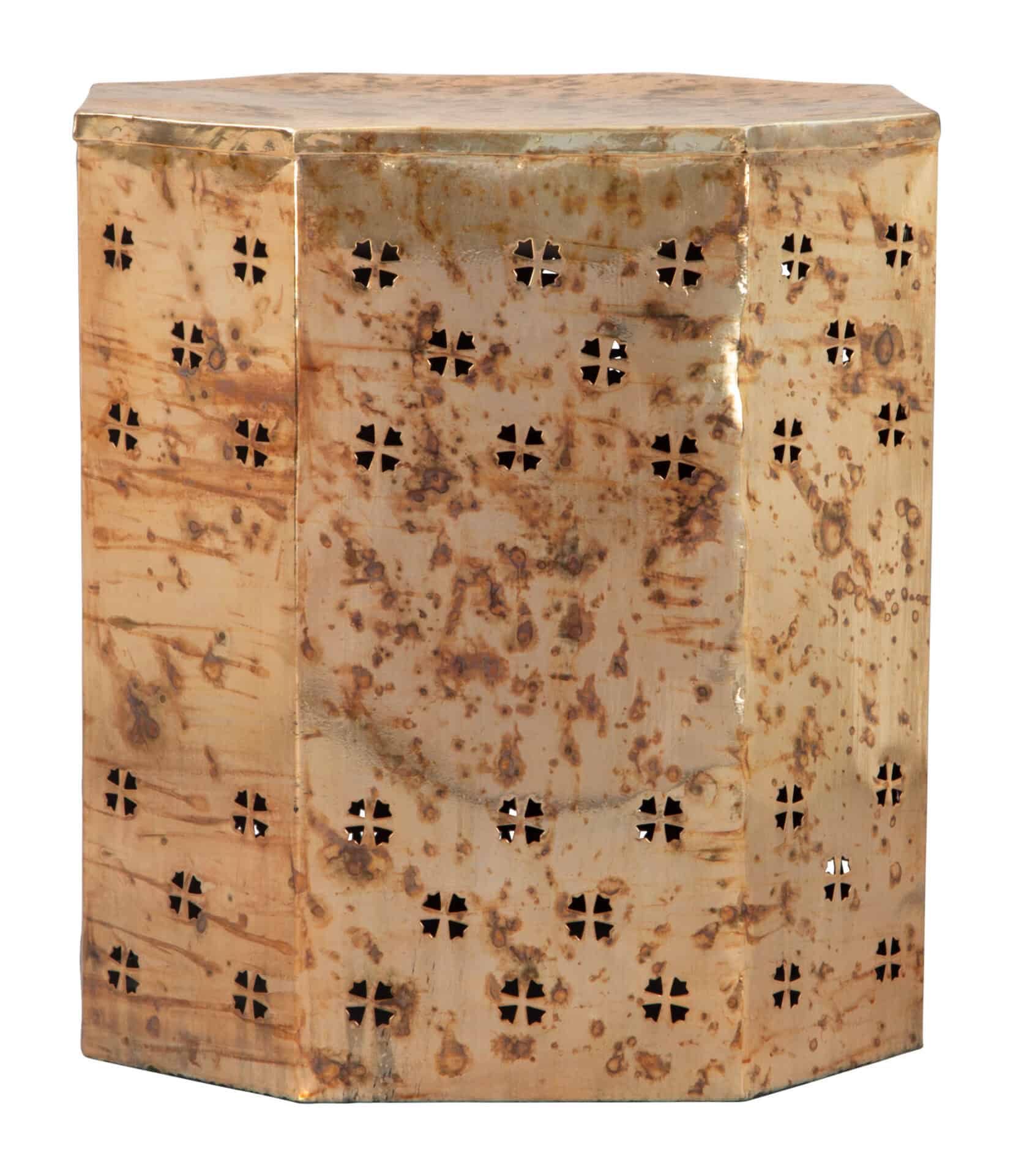 Antique Copper Side Table with Hand-Finished Rustic, Industrial Design 3 Antique Copper Side Table with Hand-Finished Rustic, Industrial Design - Image 3