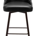 Modern Swivel Barstool with Faux Leather and Bronze Finish 13 Modern Swivel Barstool with Faux Leather and Bronze Finish