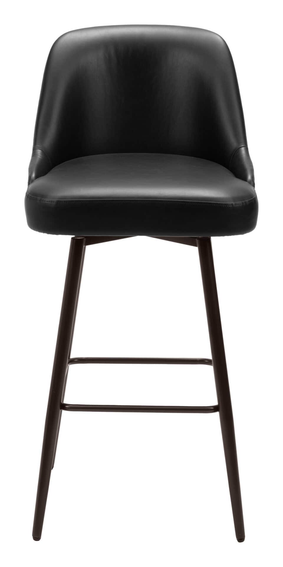 Modern Swivel Barstool with Faux Leather and Bronze Finish 4 Modern Swivel Barstool with Faux Leather and Bronze Finish - Image 4