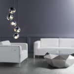 Chrome Meteor Shower Ceiling Lamp with Adjustable Pendant Spiral Design