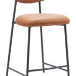 Brown Faux Leather Counter Stool with Steel Frame (Set of 2) 8 Brown Faux Leather Counter Stool with Steel Frame (Set of 2)