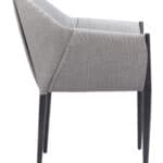 Slate Gray Dining Chairs - Steel Frame, Vinyl Upholstery (Set of 2) 8 Slate Gray Dining Chairs - Steel Frame, Vinyl Upholstery (Set of 2)