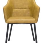 Yellow Mid-Century Modern Vinyl Armchair with Armrests (Set of 2) 14 Yellow Mid-Century Modern Vinyl Armchair with Armrests (Set of 2)