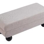Gray Modern Bench with Glam Deco Design and Teddy Fabric 11 Gray Modern Bench with Glam Deco Design and Teddy Fabric
