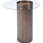Oval Antique Bronze End Table with Glass Top 13 Oval Antique Bronze End Table with Glass Top