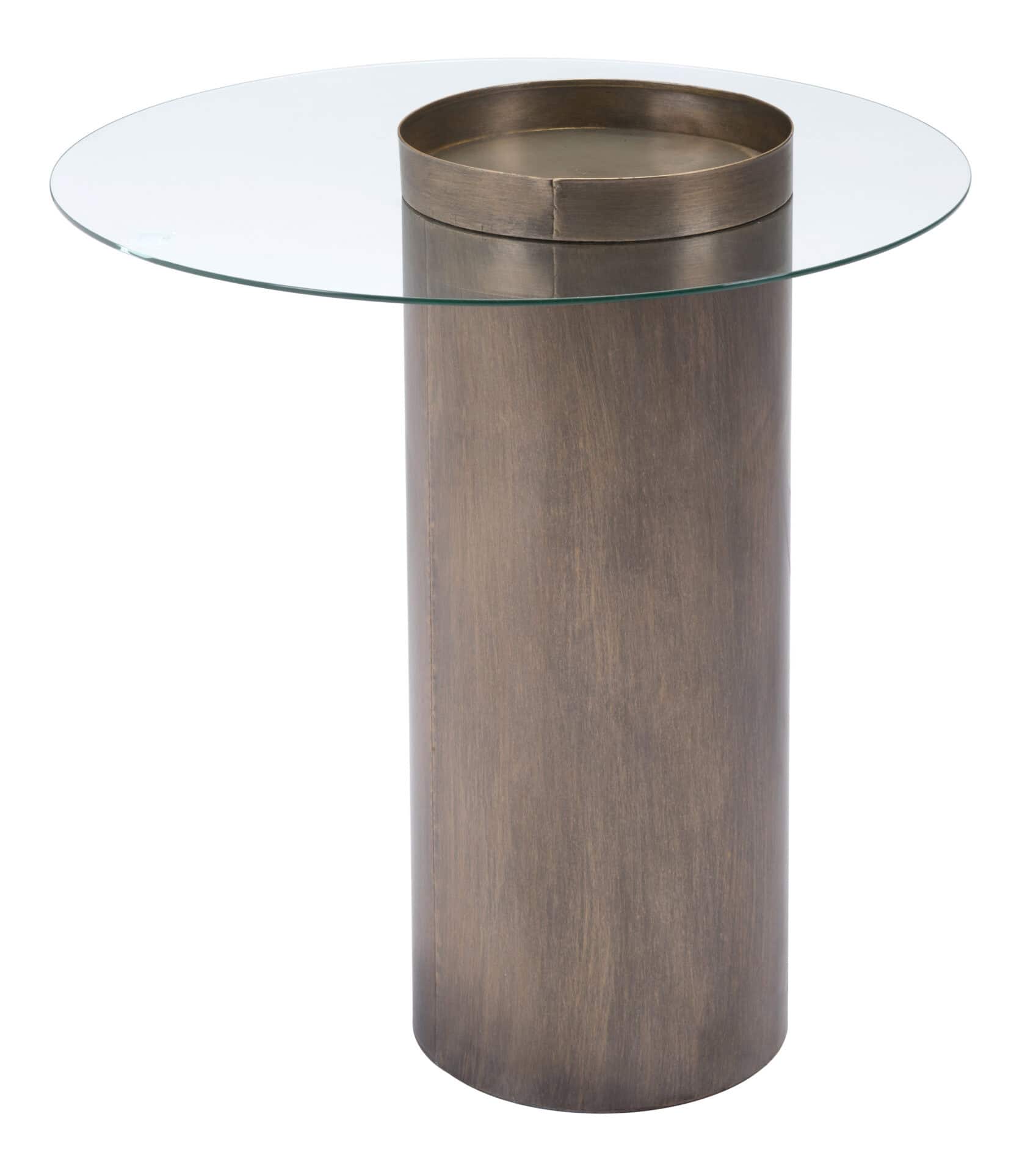 Oval Antique Bronze End Table with Glass Top 4 Oval Antique Bronze End Table with Glass Top - Image 4