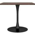 Square Modern Industrial Dining Table with Brown Finish, Seats 4