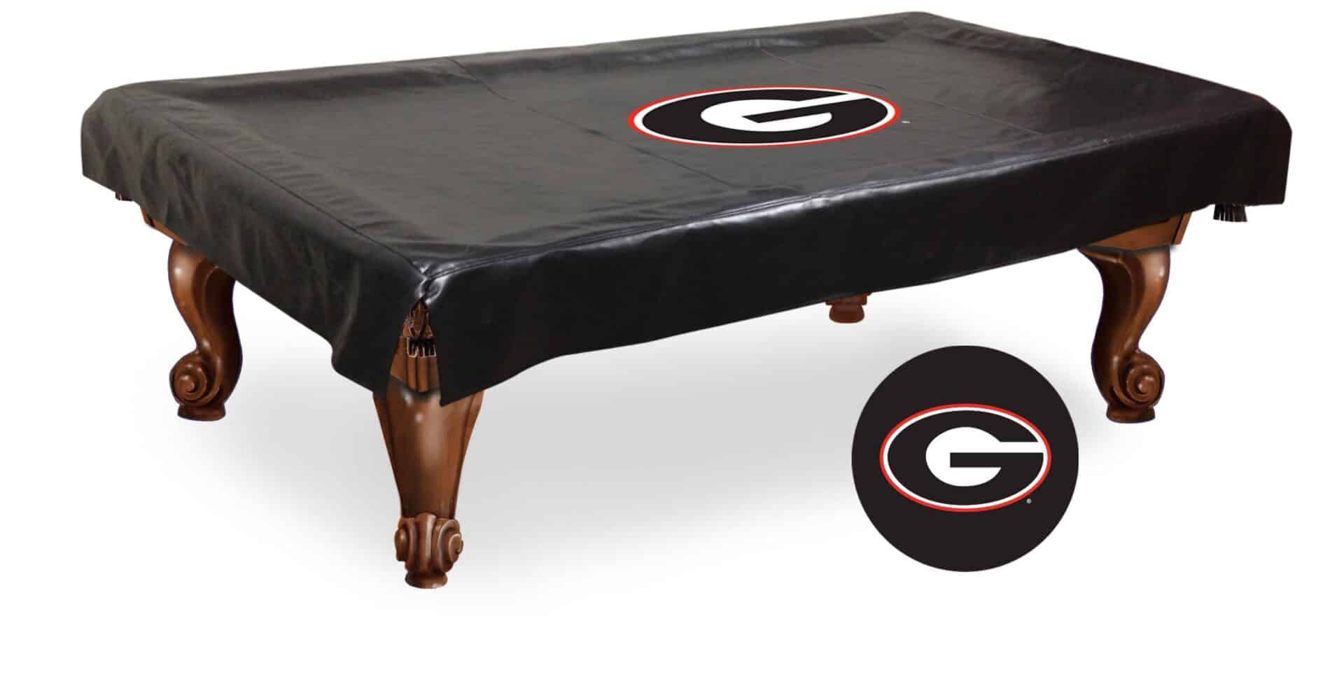 University of Georgia (G) 9-Foot Logo Pool Table Cover 1 University of Georgia (G) 9-Foot Logo Pool Table Cover
