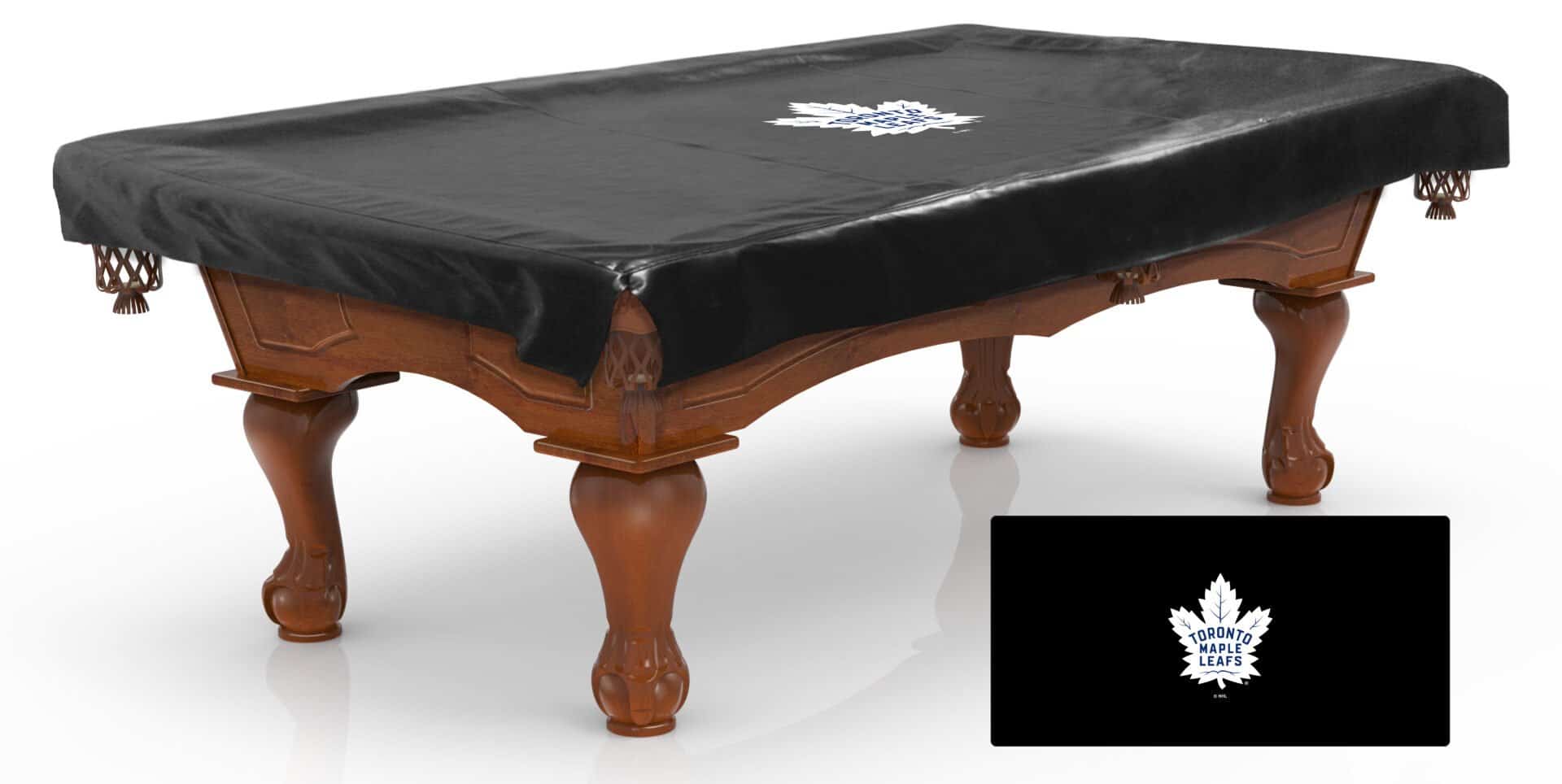 Toronto Maple Leafs 8-Foot Logo Pool Table Cover 1 Toronto Maple Leafs 8-Foot Logo Pool Table Cover