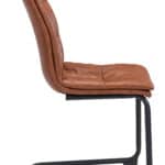 Vintage Brown Faux Leather Dining Chair with Steel Frame (Set of 2) 13 Vintage Brown Faux Leather Dining Chair with Steel Frame (Set of 2)