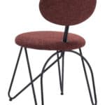 Modern Maroon Brown Dining Chair with Steel Legs (Set of 2) 12 Modern Maroon Brown Dining Chair with Steel Legs (Set of 2)