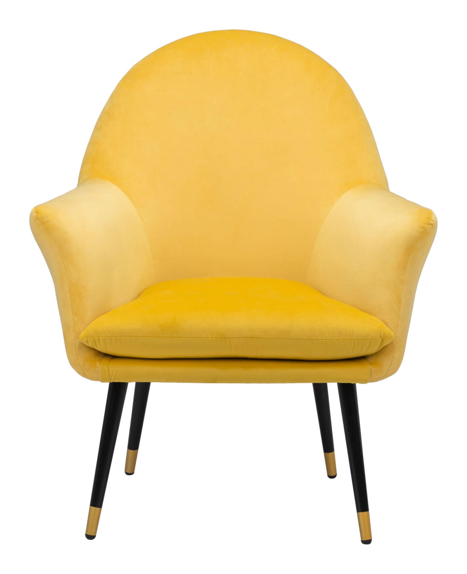 Yellow Velvet Boho Accent Chair with Powder Coated Steel Legs 4 Yellow Velvet Boho Accent Chair with Powder Coated Steel Legs - Image 4