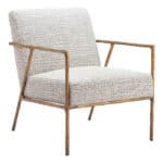 Boucle Accent Chair with Forged Steel Frame and Armrests
