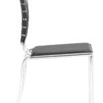 Black Faux Leather Dining Chair with Chrome Legs (Set of 4)
