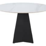 White Sintered Stone Round Dining Table with Steel Base 13 White Sintered Stone Round Dining Table with Steel Base