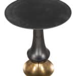 Black Aluminum Round End Table with Deco-Inspired Design 6 Black Aluminum Round End Table with Deco-Inspired Design
