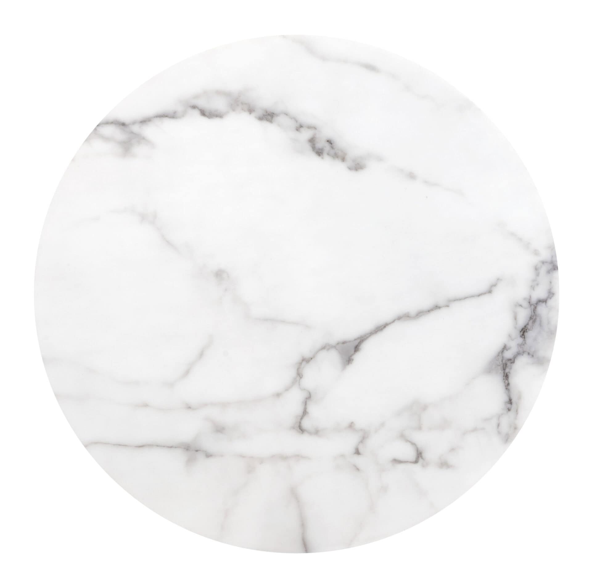 Elegant White Faux Marble End Table with Gold Cross Base 7 Elegant White Faux Marble End Table with Gold Cross Base - Image 7