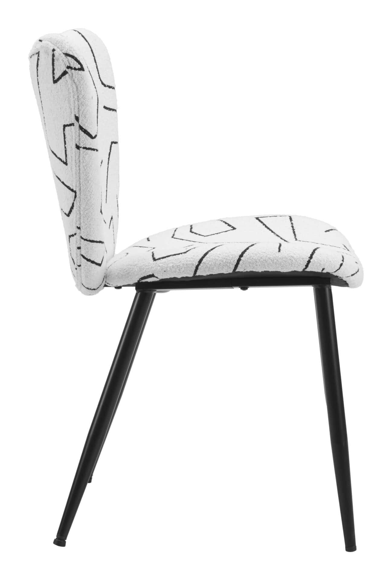 Modern White Dining Chair with Steel Frame and Vinyl Seat (Set of 2) 2 Modern White Dining Chair with Steel Frame and Vinyl Seat (Set of 2) - Image 2
