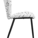 Modern White Dining Chair with Steel Frame and Vinyl Seat (Set of 2) 9 Modern White Dining Chair with Steel Frame and Vinyl Seat (Set of 2)