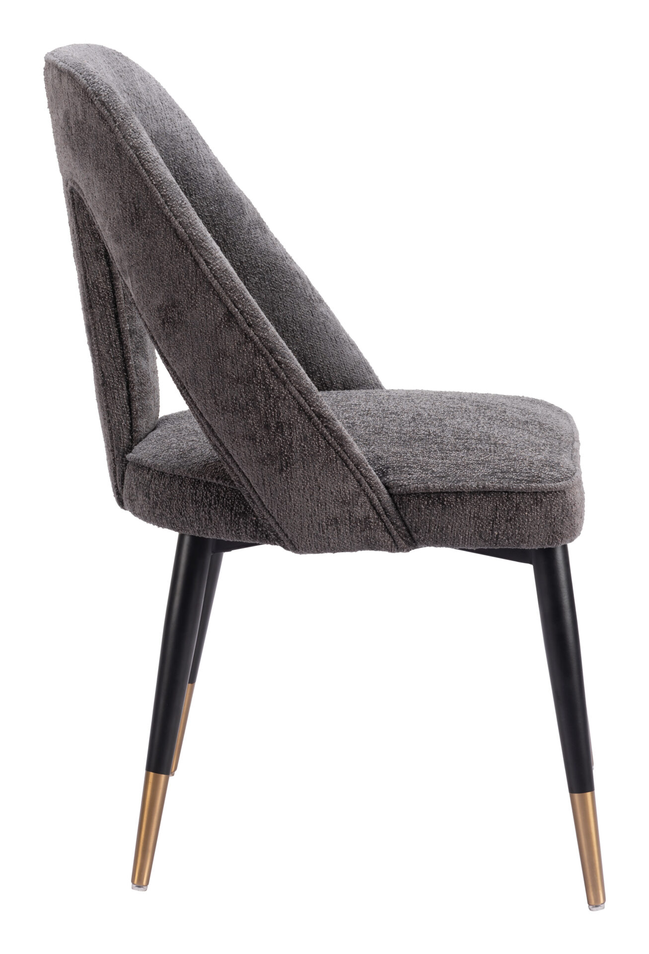 Gray Artus Dining Chair with Plush Teddy Fabric and Steel Frame 4 Gray Artus Dining Chair with Plush Teddy Fabric and Steel Frame - Image 4