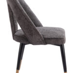 Gray Artus Dining Chair with Plush Teddy Fabric and Steel Frame 14 Gray Artus Dining Chair with Plush Teddy Fabric and Steel Frame