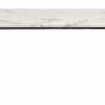 White Faux Marble Coffee Table with Gold Geometric Base
