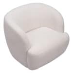 Ivory Shearling Style Swivel Chair with Armrest Support 19 Ivory Shearling Style Swivel Chair with Armrest Support