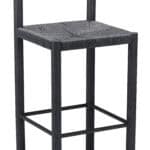 Modern Black Aluminum Barstool for Outdoor Spaces (Set of 2)