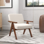 Modern Acacia Wood Accent Chair with Linen Fabric Cushions 13 Modern Acacia Wood Accent Chair with Linen Fabric Cushions