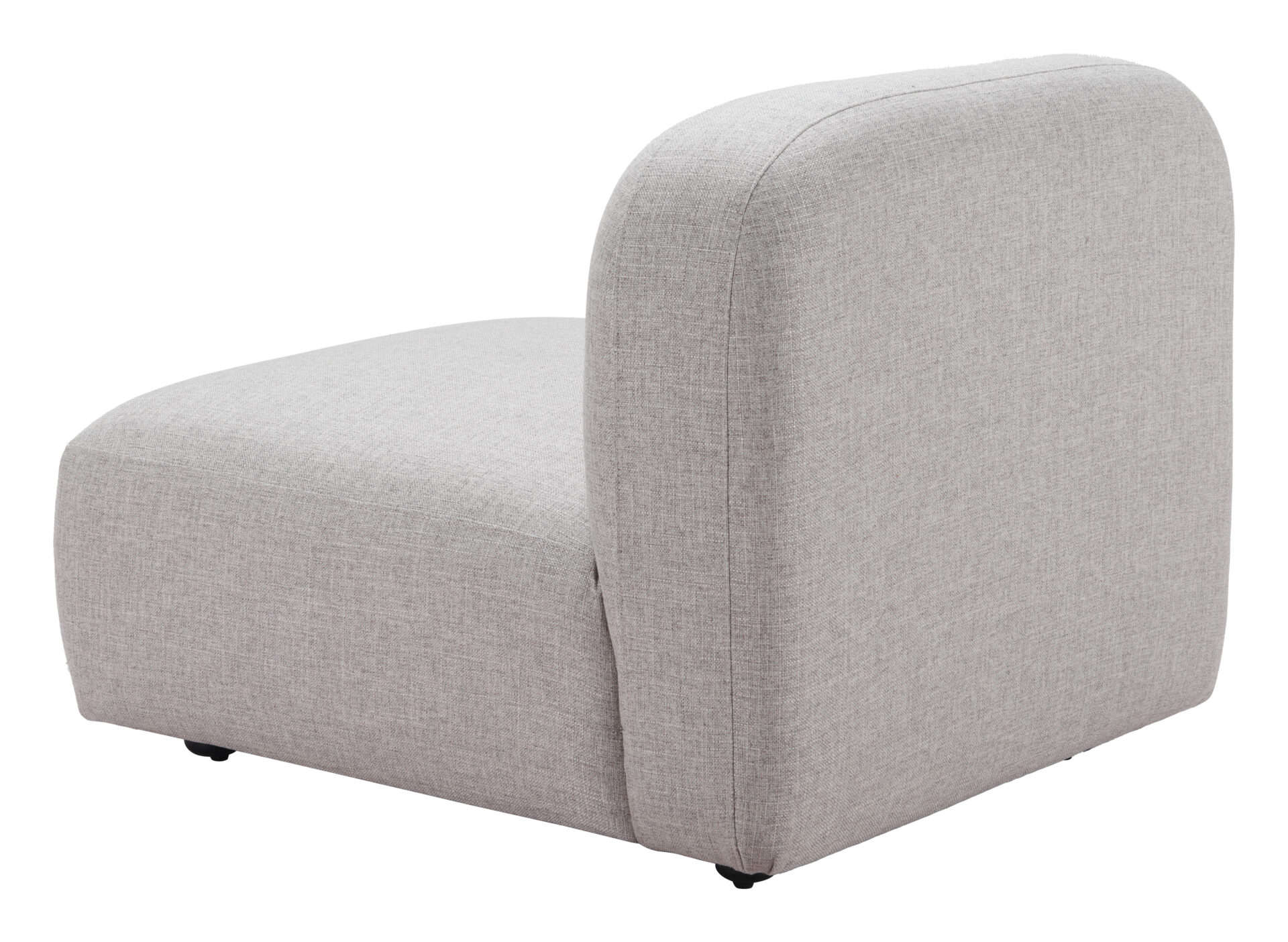 Gray Modular Middle Chair with Plywood Frame and Poly Linen Upholstery 8 Gray Modular Middle Chair with Plywood Frame and Poly Linen Upholstery - Image 8