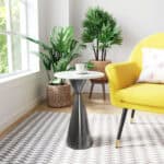 Marble Top Side Table with Steel Base in White and Black 8 Marble Top Side Table with Steel Base in White and Black