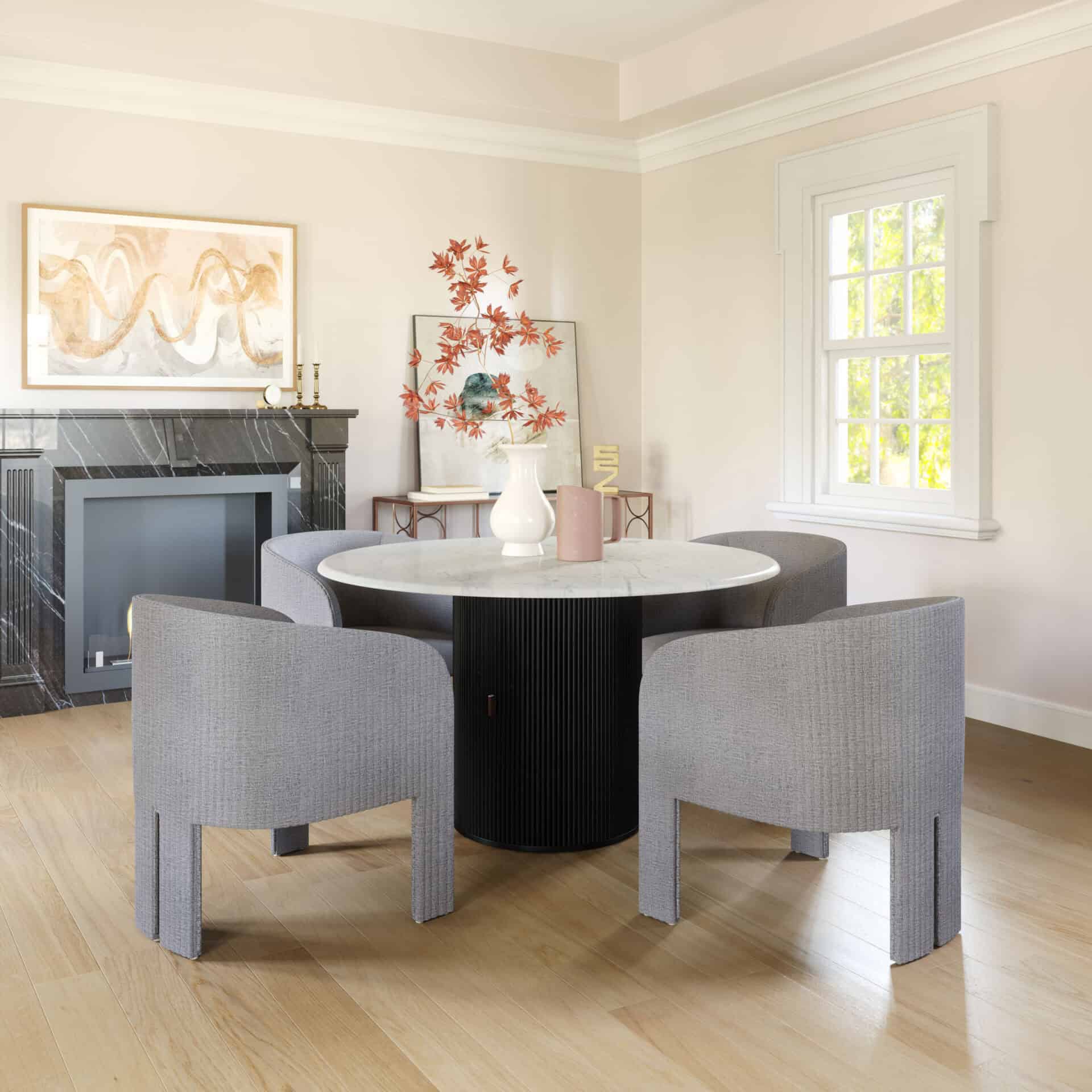Slate Gray Modern Accent Chair with Armrest Support 3 Slate Gray Modern Accent Chair with Armrest Support - Image 3
