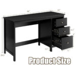 Ergonomic Computer Desk with Spacious Tabletop and 3 Storage Drawers 26 Ergonomic Computer Desk with Spacious Tabletop and 3 Storage Drawers