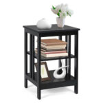 3 Tier Multifunctional Side Table with Storage and Round Corners