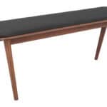 Walnut and Black Wood Bench with Polyester Seat, Seats 2 13 Walnut and Black Wood Bench with Polyester Seat, Seats 2