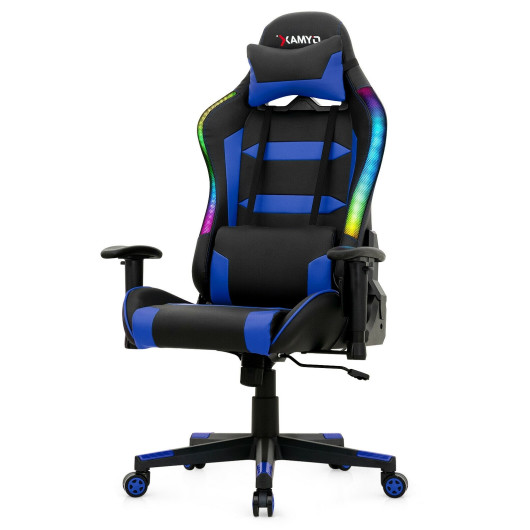Ergonomic Swivel Gaming Chair with RGB Lights and Remote