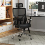 Ergonomic Mesh Executive Chair with Adjustable Lumbar and Reclining Design