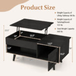 Lift Top Coffee Table with Hidden Storage and Multi-Tier Shelves 26 Lift Top Coffee Table with Hidden Storage and Multi-Tier Shelves