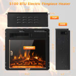 Adjustable Flame Electric Fireplace Insert with Heater and Remote Control