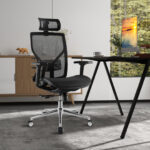 Ergonomic Mesh Executive Chair with Adjustable Lumbar and Reclining Design