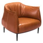 Coffee Brown Faux Leather Accent Chair with Wood and Steel Legs 14 Coffee Brown Faux Leather Accent Chair with Wood and Steel Legs