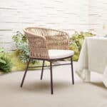 Modern Outdoor Dining Chair Weather Resistant Steel Frame (Set of 2)