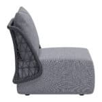 Gray Outdoor Accent Chair with Aluminum Frame and Olefin Cushions