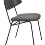Vintage Black Faux Leather Dining Chair with Steel Frame (Set of 2) 17 Vintage Black Faux Leather Dining Chair with Steel Frame (Set of 2)
