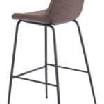 Mid-Century Modern Faux Leather Barstool with Black Steel Frame 16 Mid-Century Modern Faux Leather Barstool with Black Steel Frame