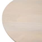 Natural Mango Wood Coffee Table with Round Top and Rubber Feet
