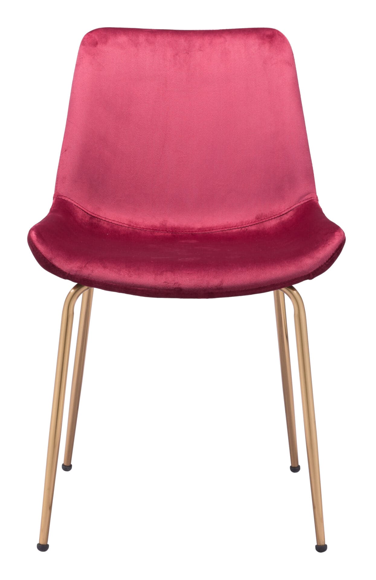 Velvet Red and Gold Dining Chairs with Steel Frame (Set of 2) 5 Velvet Red and Gold Dining Chairs with Steel Frame (Set of 2) - Image 5